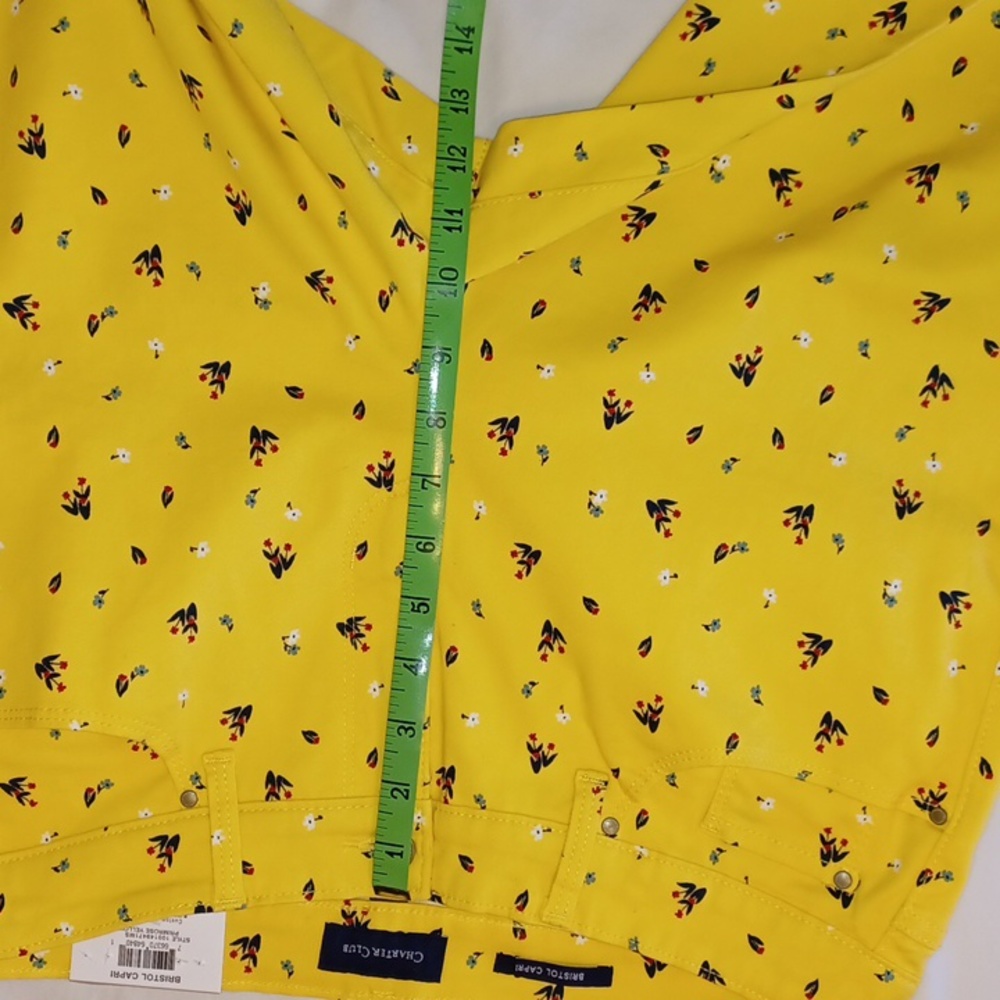 Charter Club Floret Denim Bristol Capri Pants, Primrose Yellow - Picture 8 of 11